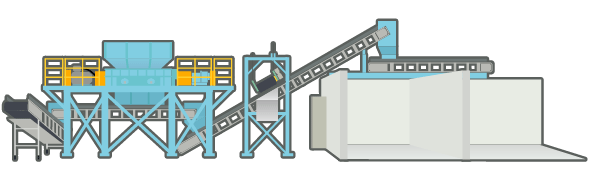 二軸破砕機・ストックヤード